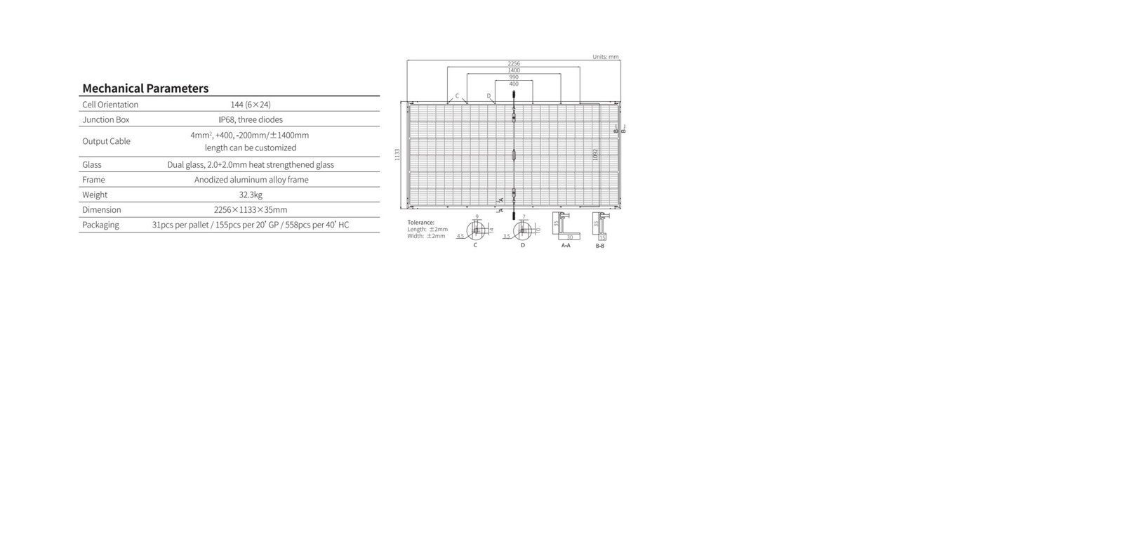 Longi  Bifacial Module Monocrystalline 550W Solar Panels - Image 6